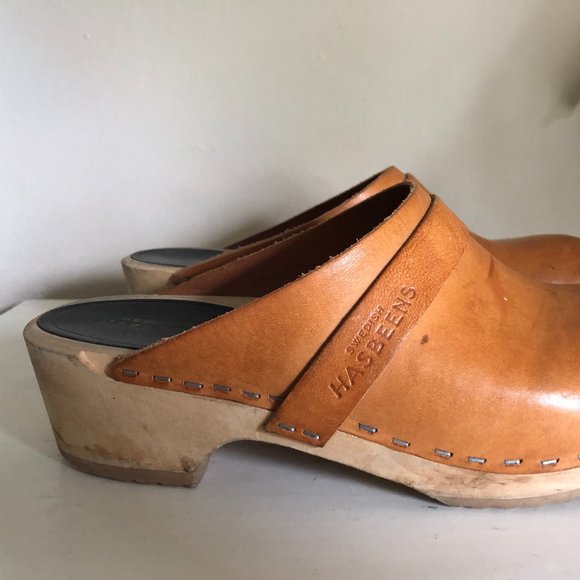 Swedish Hasbeens Tan Leather Mules - Picture 3 of 5